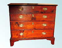 SOLD  A Curly Maple Chippendale Chest