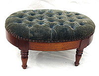 SOLD  A Mahogany Tufted Footstool