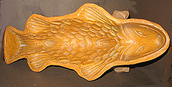 SOLD   Yellowware Fish Mold