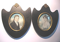 SOLD A Pair of Miniature Portraits in Rare Frames