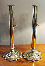 SOLD  Unusual Pair of Queen Anne Candlesticks