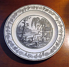 French Creamware transfer plate