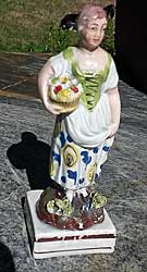 Figure of girl with basket of fruit