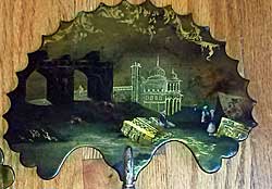 Pair of early Victorian papier mache fire screens