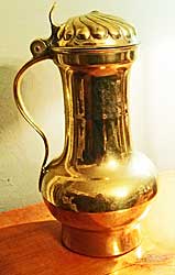Continental Brass Tankard with Cover