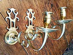 Pair of Brass Sconces