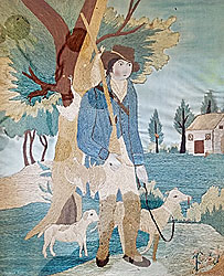 Silk Needlework of Young Hunter