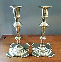 Pair of Signed Brass Candlesticks