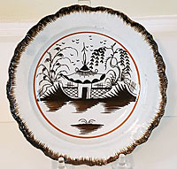 Rare Brown Shell-Edge Pearlware Plate