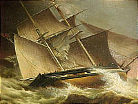 Oil on Canvas of a Ship in a Storm