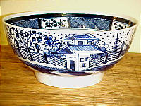SOLD   Chinese House Decorated Pearlware Bowl