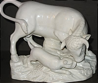 SOLD   CREAMWARE BULL-BAITING GROUP