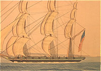 Watercolor of an American ship