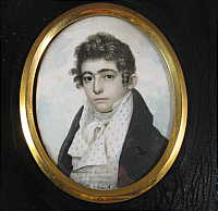 Portrait Miniature on Ivory of a Young Handsome Gentleman