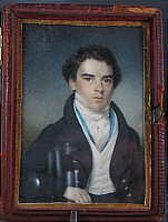 Portrait Miniature on Ivory of a Young Handsome Gentleman