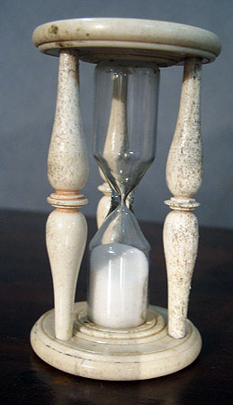 Whalebone and Whale Ivory Miniature Hourglass