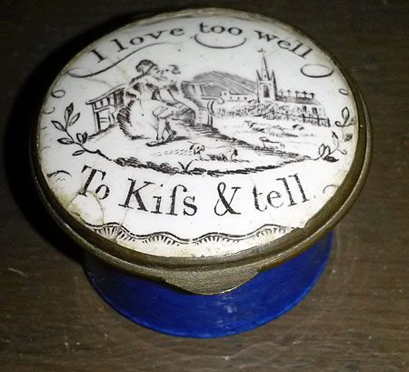 SOLD  18th century enamel box about love