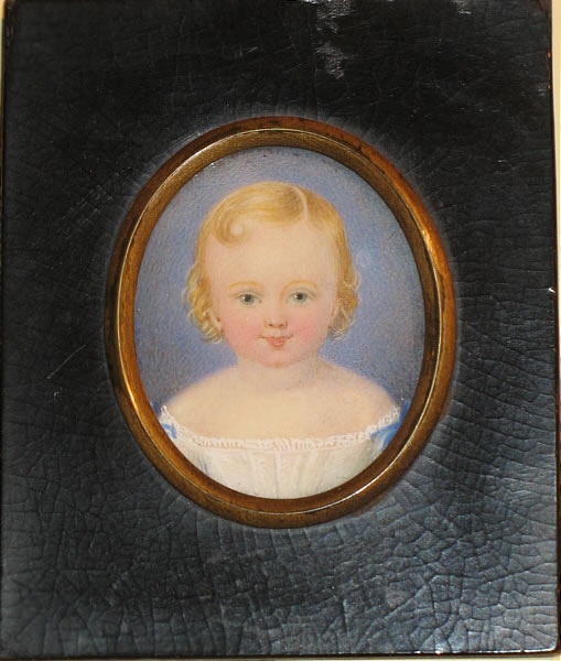 LOVELY MINIATURE PORTRAIT ON IVORY OF A YOUNG CHILD