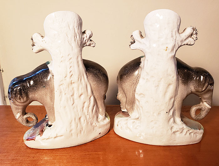 Ceramics<br>19th Century<br>Pair of Staffordshire Elephants
