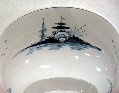 SOLD  A Blue and White Chinoiserie Bowl
